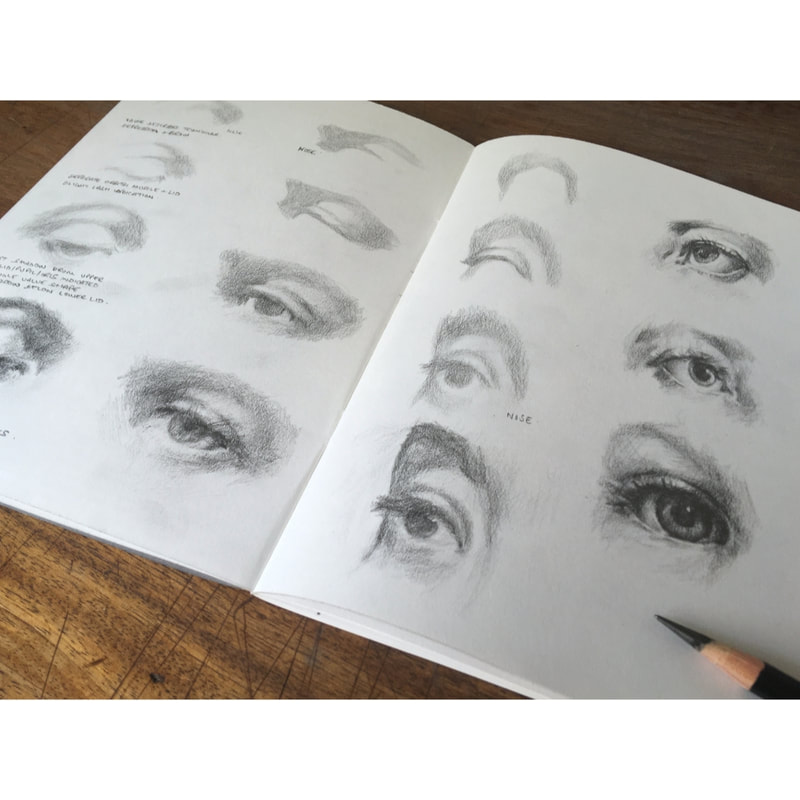 Darren James art artist sketch sketchbook pencil graphite eye figureative
